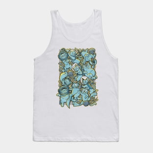 Pretty Diving Cats Swimming in Ocean Tank Top